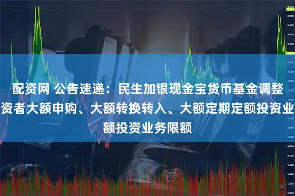 配资网 公告速递：民生加银现金宝货币基金调整个人投资者大额申购、大额转换转入、大额定期定额投资业务限额